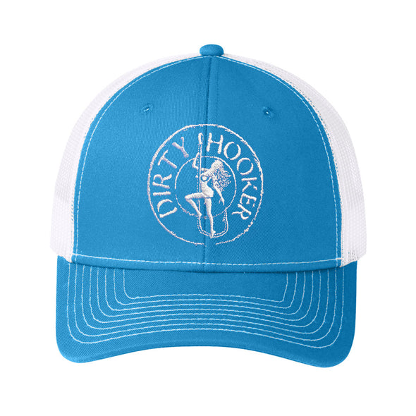 Dirty Hooker Deluxe Hat Teal and White