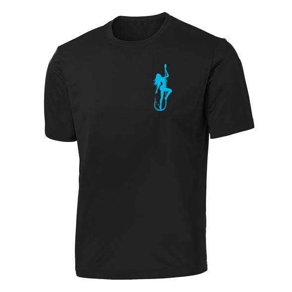 Dirty Hooker Classic Light Blue on Black Short Sleeve Dry Fit