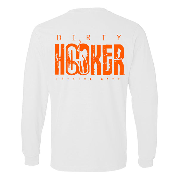 Dirty Hooker Classic Orange Lightweight Long Sleeve T-Shirt Lightweight Long Sleeve T-Shirt / White / L