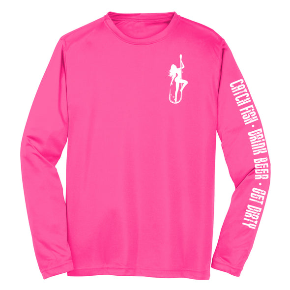 Dirty Hooker Classic White on Neon Pink Dry Fit