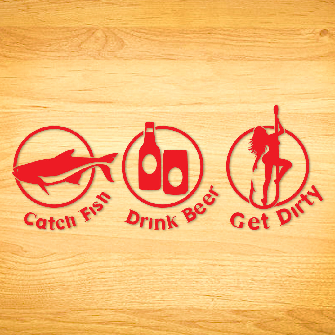 Dirty Hooker Catch, Drink, Dirty Decal – Dirty Hooker Fishing Gear