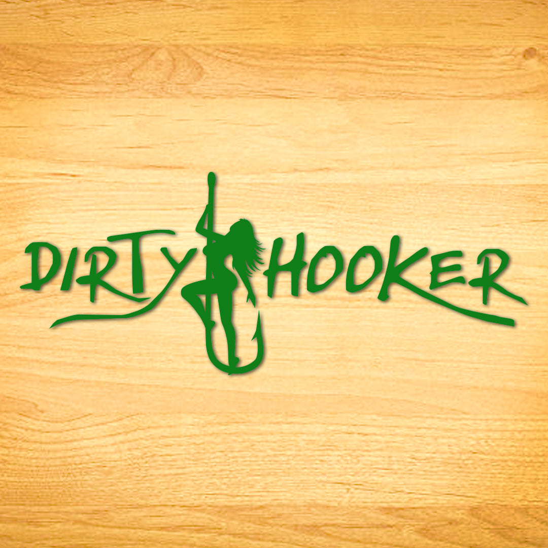 Dirty Hooker Script Decal Small Decal / Orange