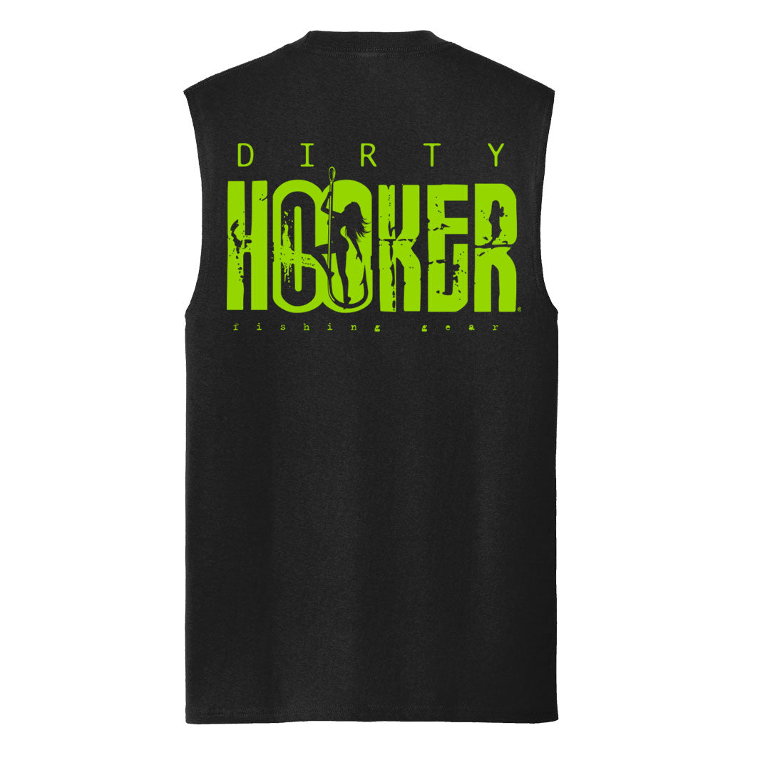 Dirty Hooker Classic Green Muscle Sleeveless Tank Sleeveless Tank / Dark Heather Grey / XXL