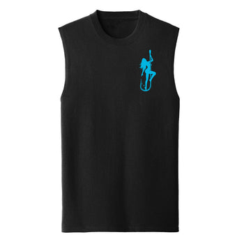 dirty hooker fishing gear tank top Dirty Hooker Classic Light Blue Muscle Sleeveless Tank Sleeveless Tank / Black / XXL