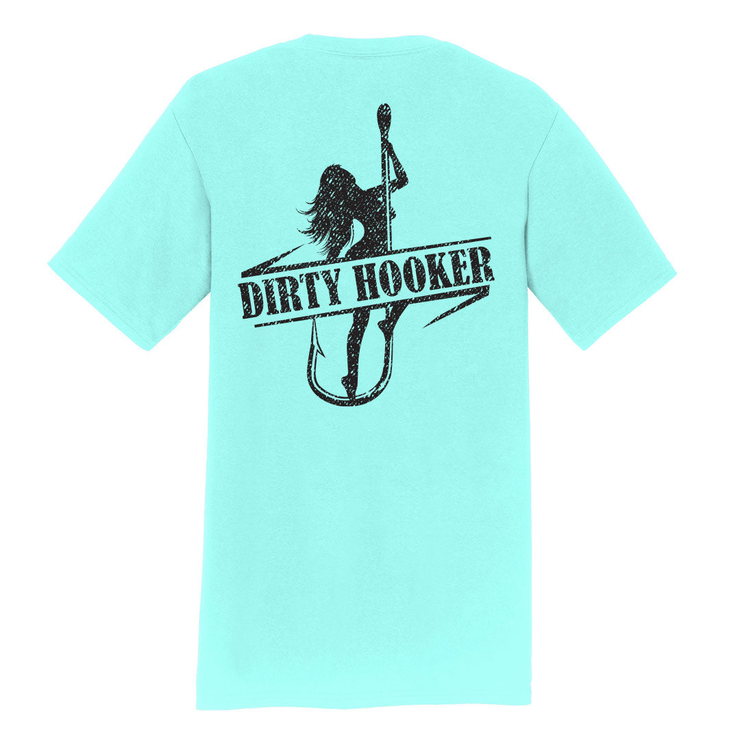 dirty hooker fishing gear Dirty Hooker Hooked Premium T-Shirt Premium Shirt / Ice Blue / XXL