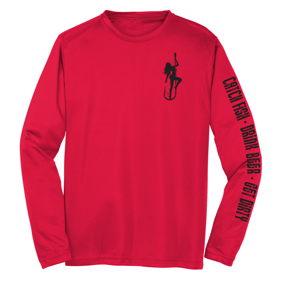 Dirty Hooker COMBO: Red Dry Fit with DH Classic Black & Deluxe Red and Black Hat