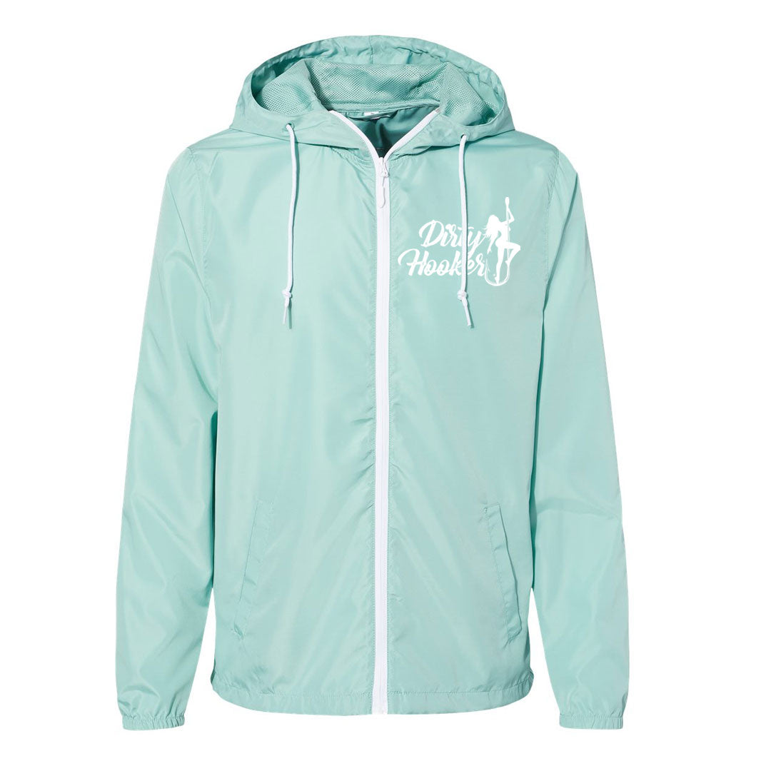 Dirty Hooker Vintage White Windbreaker Aqua