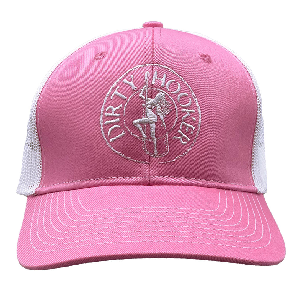 Dirty Hooker Deluxe Hat Pink and White