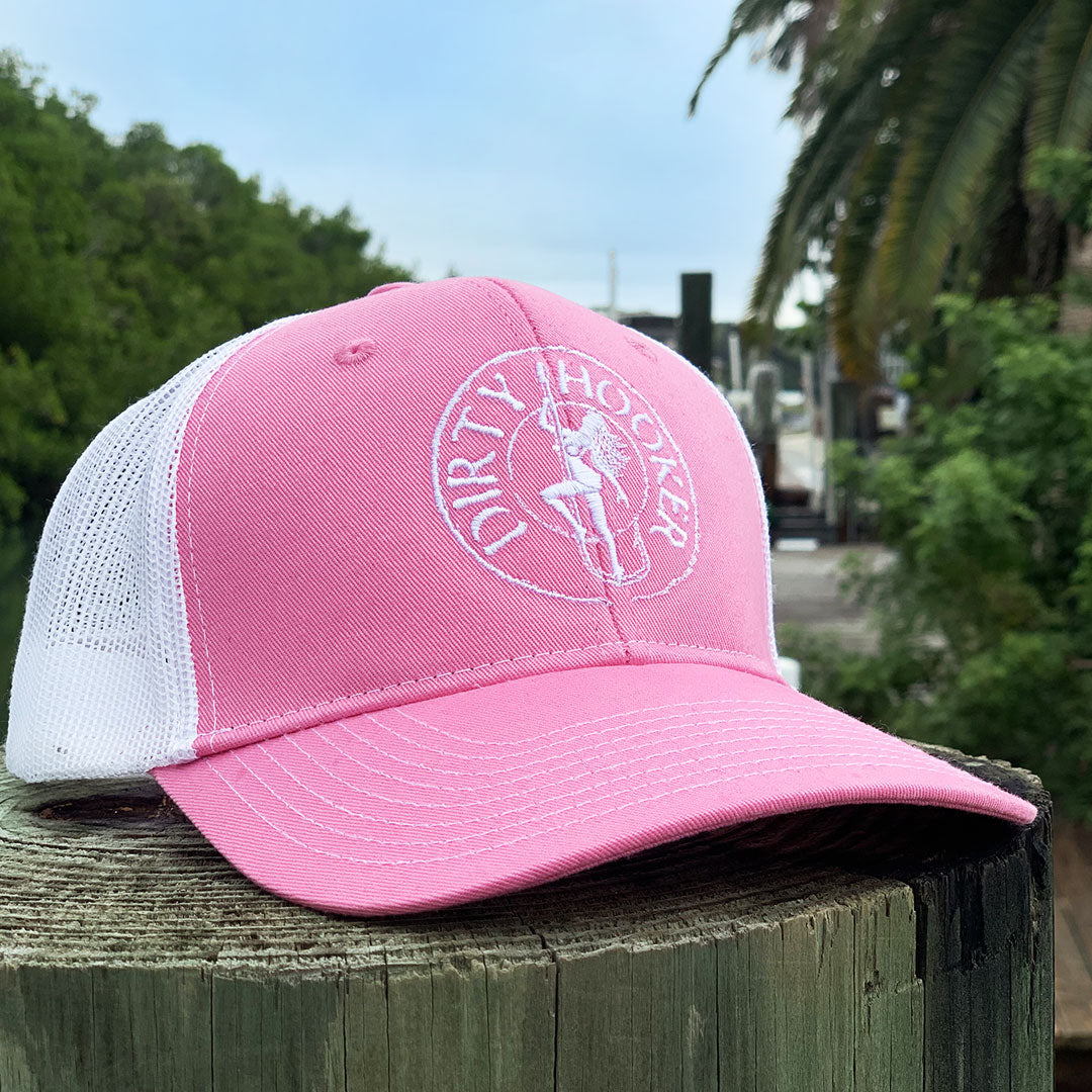 Dirty Hooker Deluxe Hat Pink and White