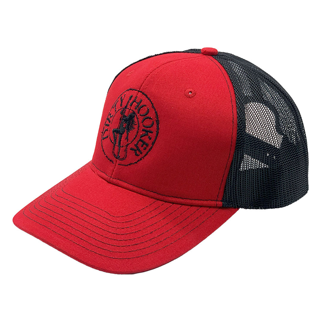 Dirty Hooker COMBO: Red Dry Fit with DH Classic Black & Deluxe Red and Black Hat