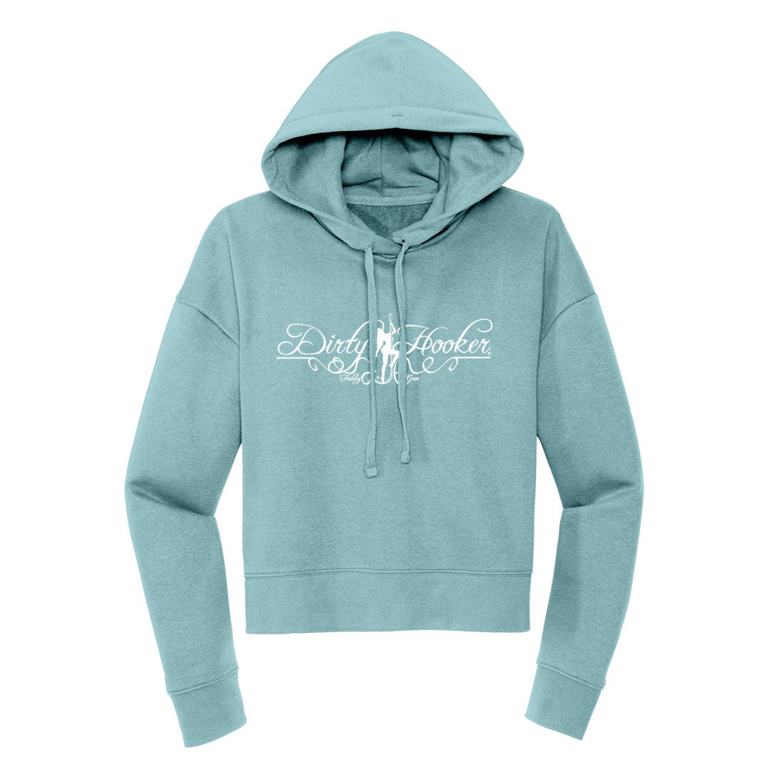 Dirty Hooker Script 2 Ladies Cropped Hoodie