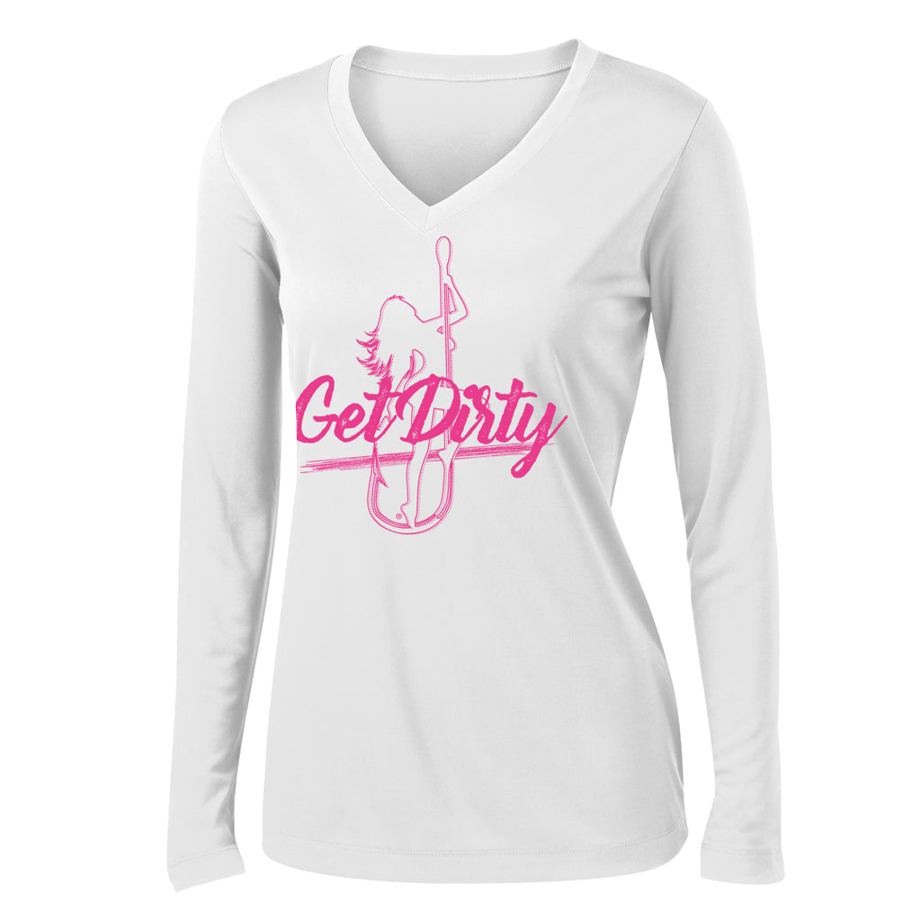 Dirty Hooker Get Dirty Ladies V-neck Dry Fit - Closeout