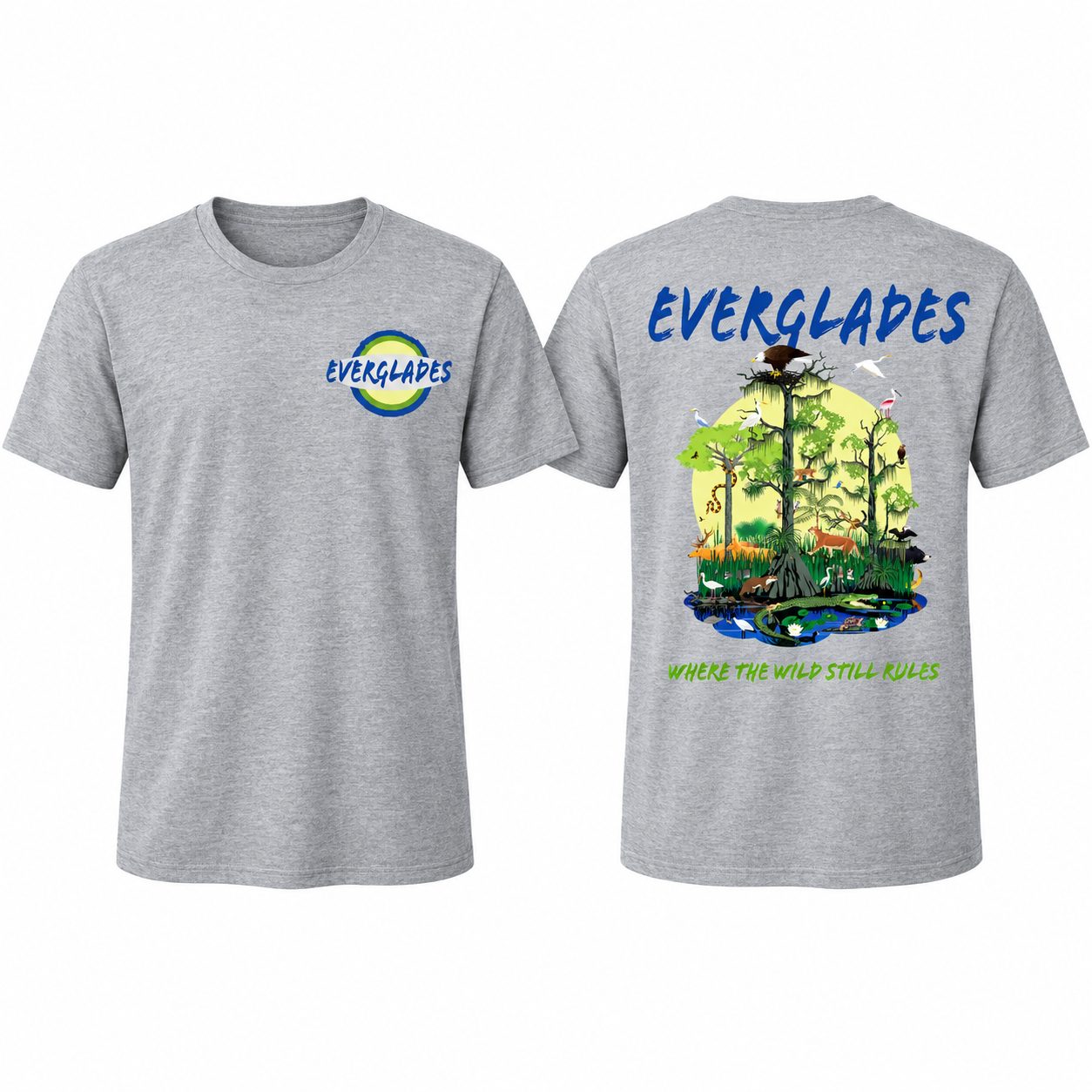 Everglades Swamps Heather Grey Tee | Keep Florida Wild