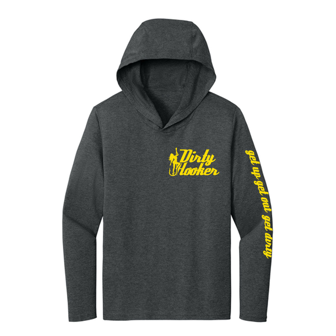 Dirty Hooker Chrome Yellow Lightweight Hooded Long Sleeve T-shirt