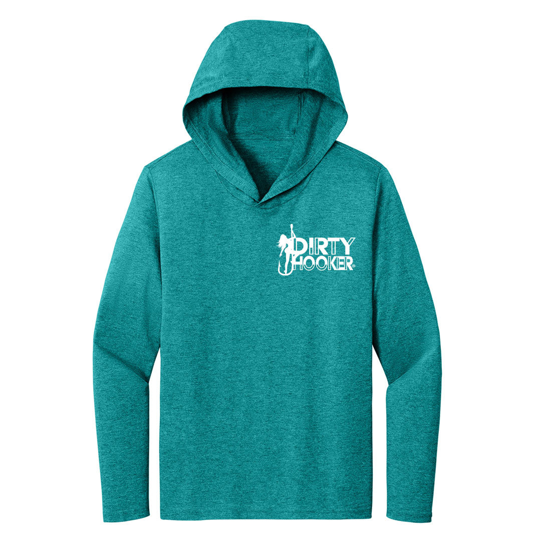 Dirty Hooker Cool White Lightweight Hooded Long Sleeve T-shirt