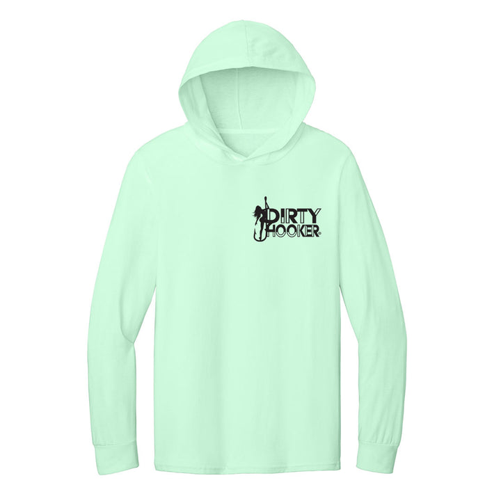 Dirty Hooker Cool Black Lightweight Hooded Long Sleeve T-shirt