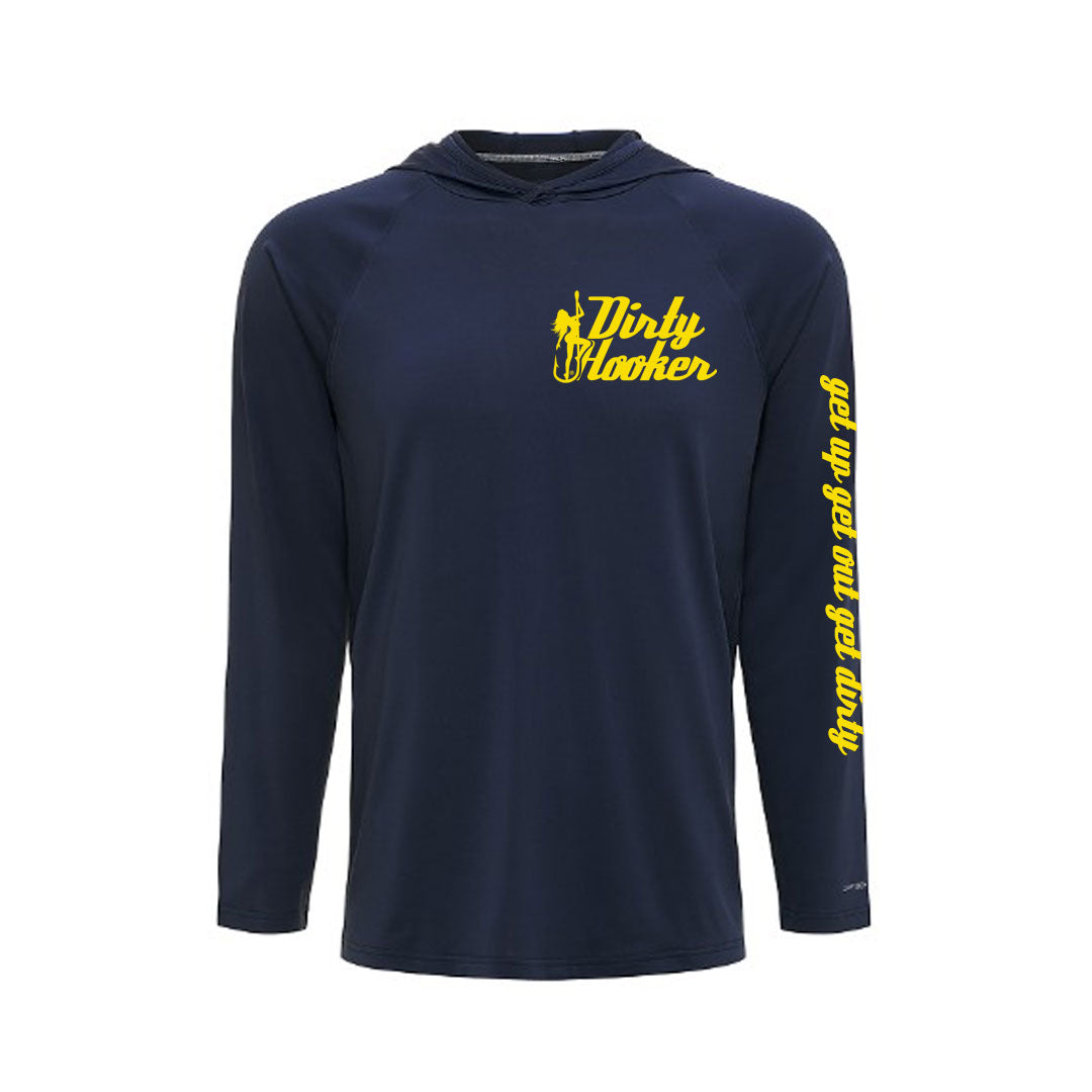 Dirty Hooker Chrome Yellow Hooded UltraLight Long Sleeve Dry Fit