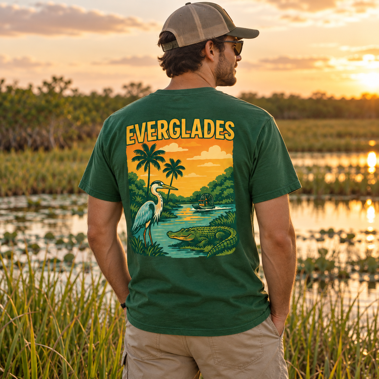 The Real Everglades Forest Green Tee | Keep Florida Wild