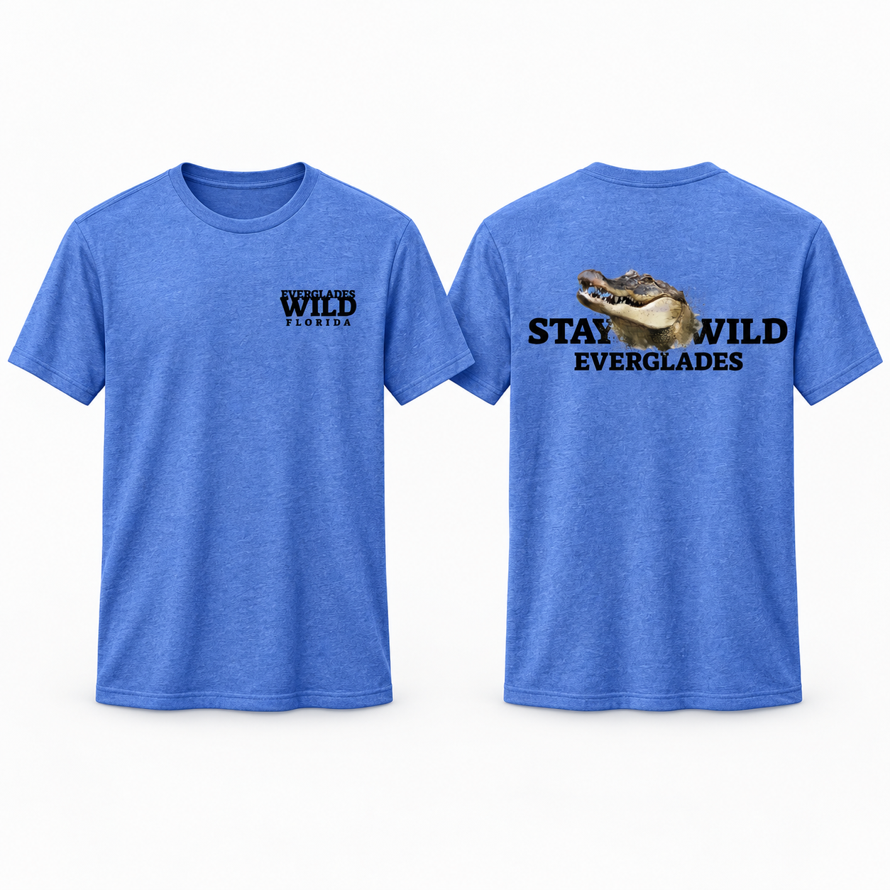 Everglades Stay Wild Heather Royal Blue Tee | Keep Florida Wild