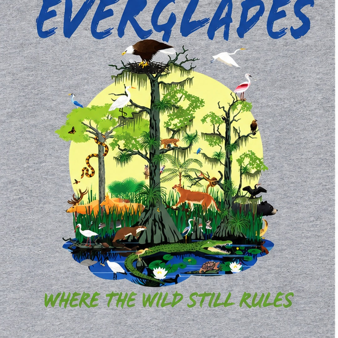 Youth Everglades Swamps Heather Grey Tee | Keep Florida Wild