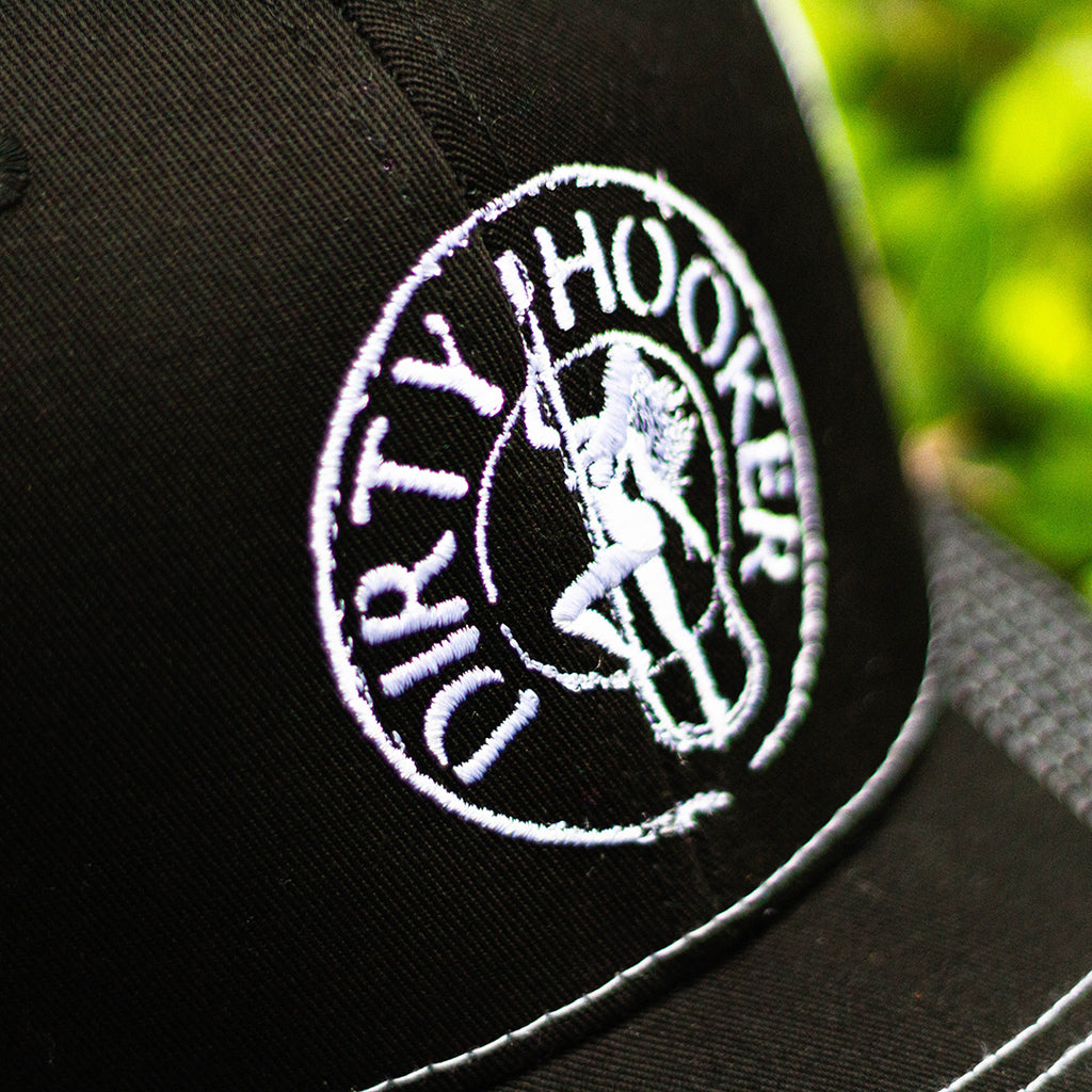 Dirty Hooker Deluxe Hat Black and White