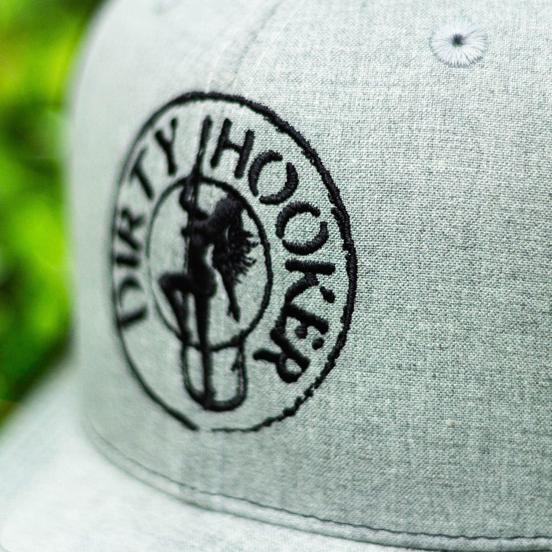 Dirty Hooker Deluxe Hat Heather Grey and Black