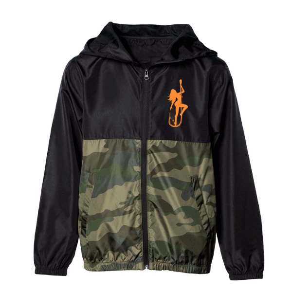 Black and orange windbreaker cheap