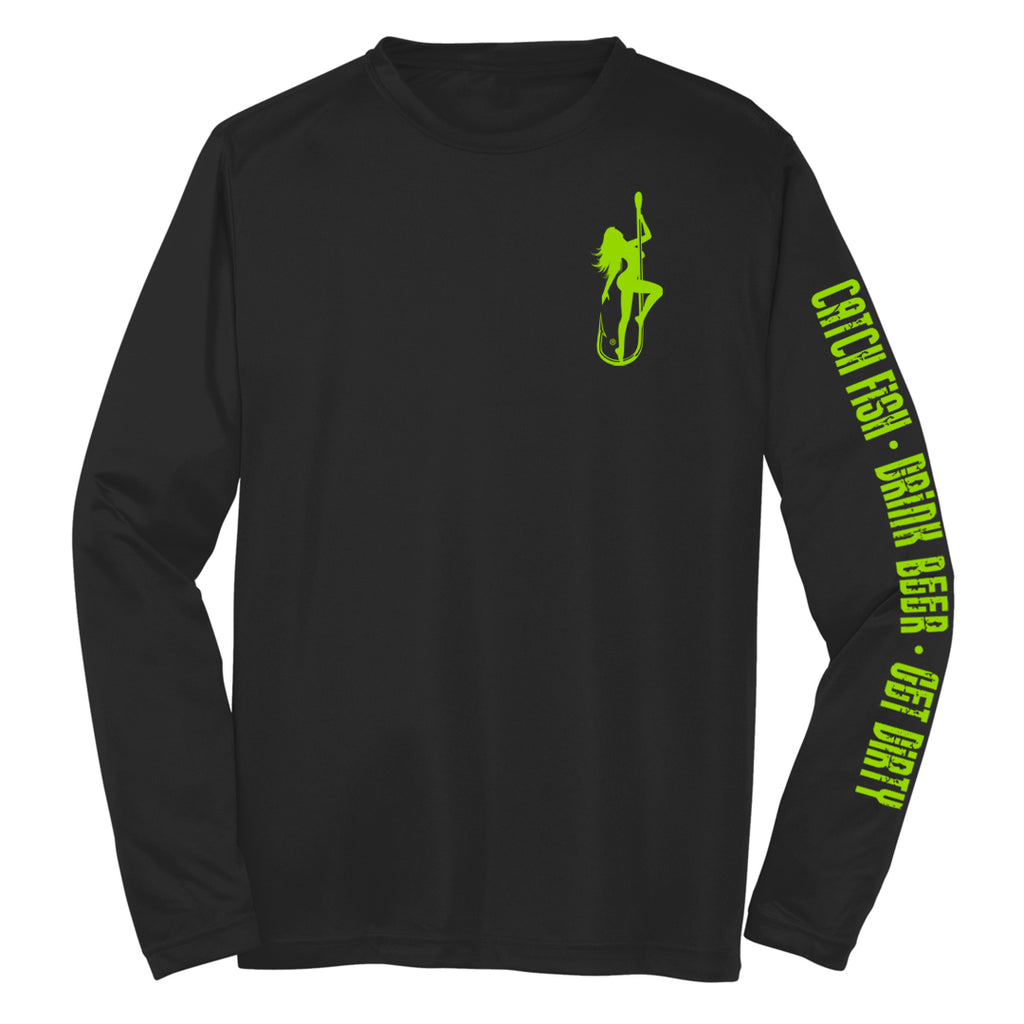 Dirty Hooker Fishing Gear, Apple Green Premium T-Shirt with Vintage Black  Logo X-Large