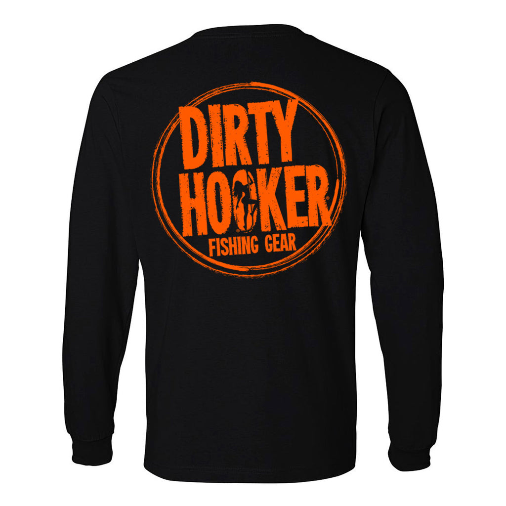Dirty Hooker Stamp Orange Lightweight Long Sleeve T-Shirt