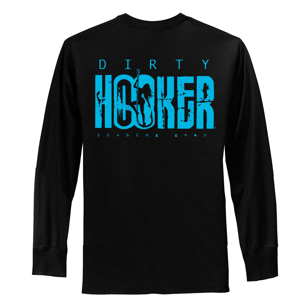 Dirty Hooker Classic Light Blue Long Sleeve T-Shirt Long Sleeve T-Shirt / Charcoal / S