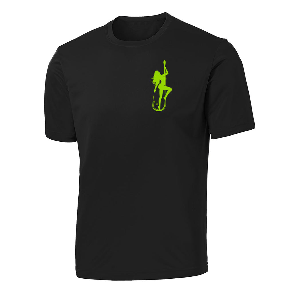 Dirty Hooker Classic Green on Black Short Sleeve Dry Fit