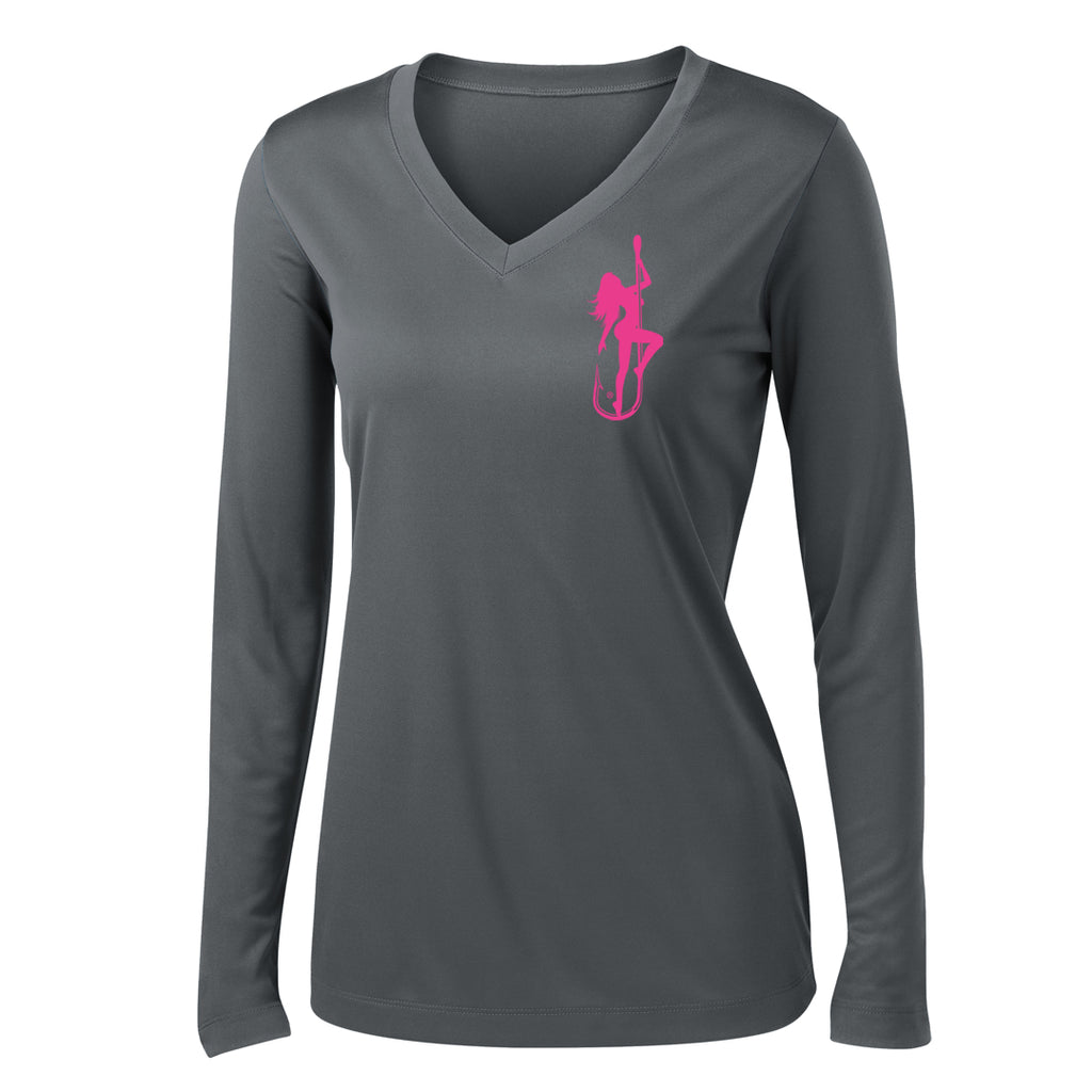 Dirty Hooker Classic Pink Ladies V-neck Dry Fit