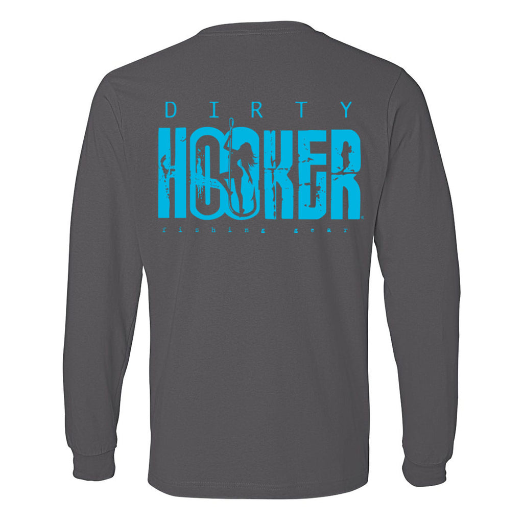 Dirty Hooker Classic Light Blue Lightweight Long Sleeve T-Shirt Lightweight Long Sleeve T-Shirt / Charcoal / XXL