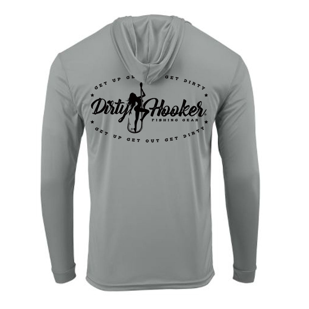 Dirty Hooker Vintage Black Hooded UPF Dry Fit