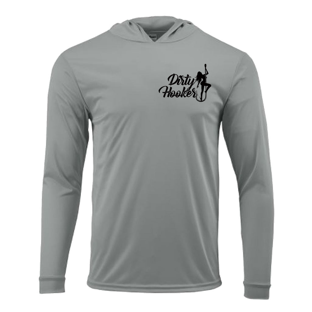 Dirty Hooker Vintage Black Hooded UPF Dry Fit