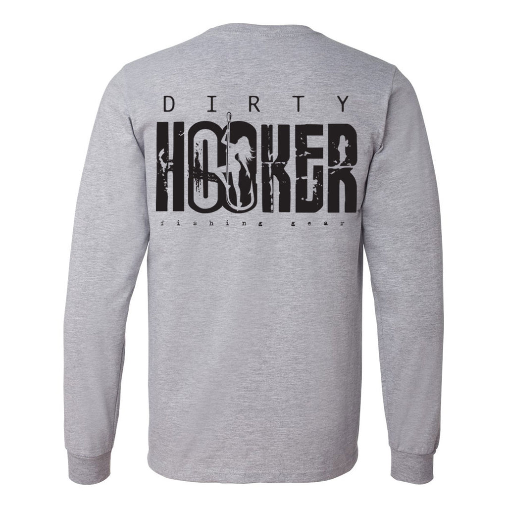 Dirty Hooker Classic Black Lightweight Long Sleeve T-Shirt Lightweight Long Sleeve T-Shirt / Heather Grey / M