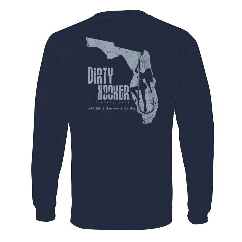 Dirty Hooker Florida Lightweight Long Sleeve T-Shirt Lightweight Long Sleeve T-Shirt / Navy / M