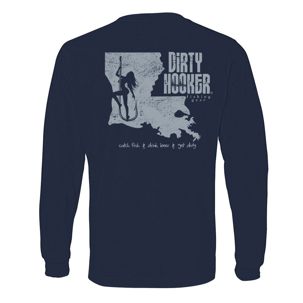 Dirty Hooker Louisiana Lightweight Long Sleeve T-Shirt Lightweight Long Sleeve T-Shirt / Navy / M