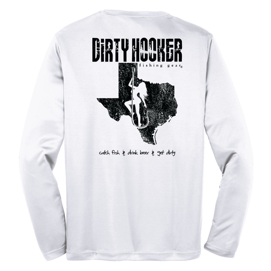 Dirty Hooker COMBO: White Dry Fit with DH Texas & Deluxe Black and White Hat