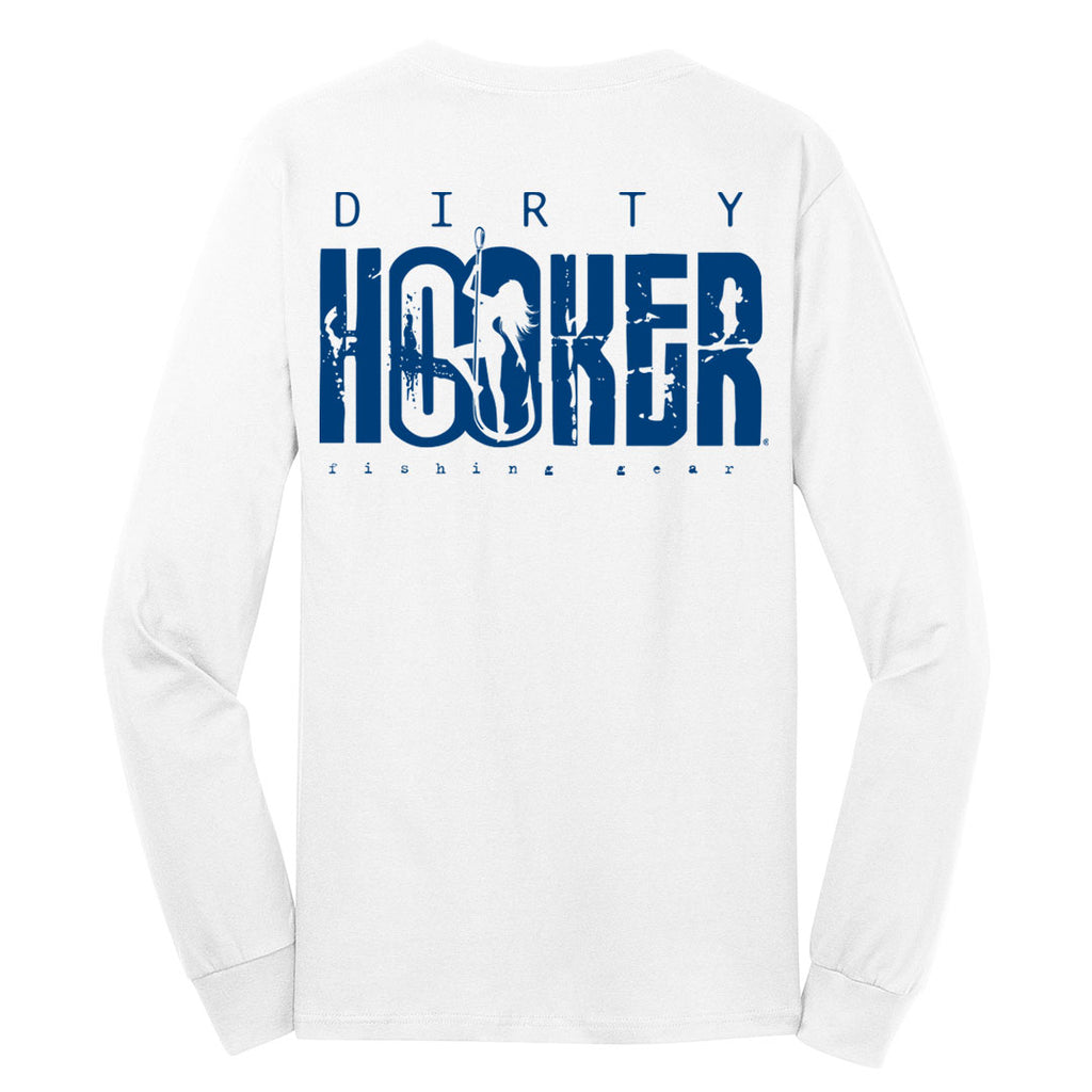 Dirty Hooker Classic Navy Blue Long Sleeve T-Shirt Long Sleeve T-Shirt / Heather Grey / XL