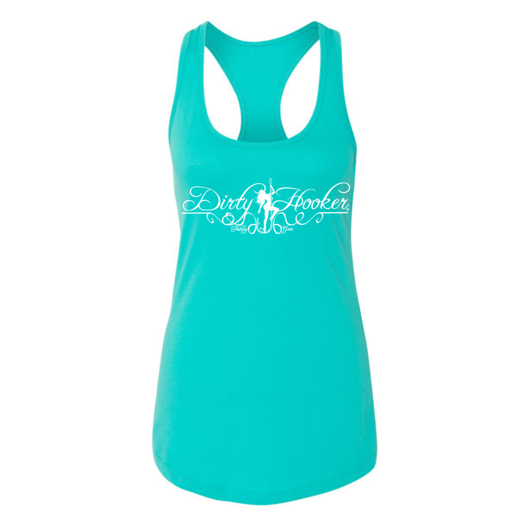 dirty hooker fishing gear tank top Dirty Hooker Script 2 Ladies Tank Top Script 2 Tank Top / Black / L