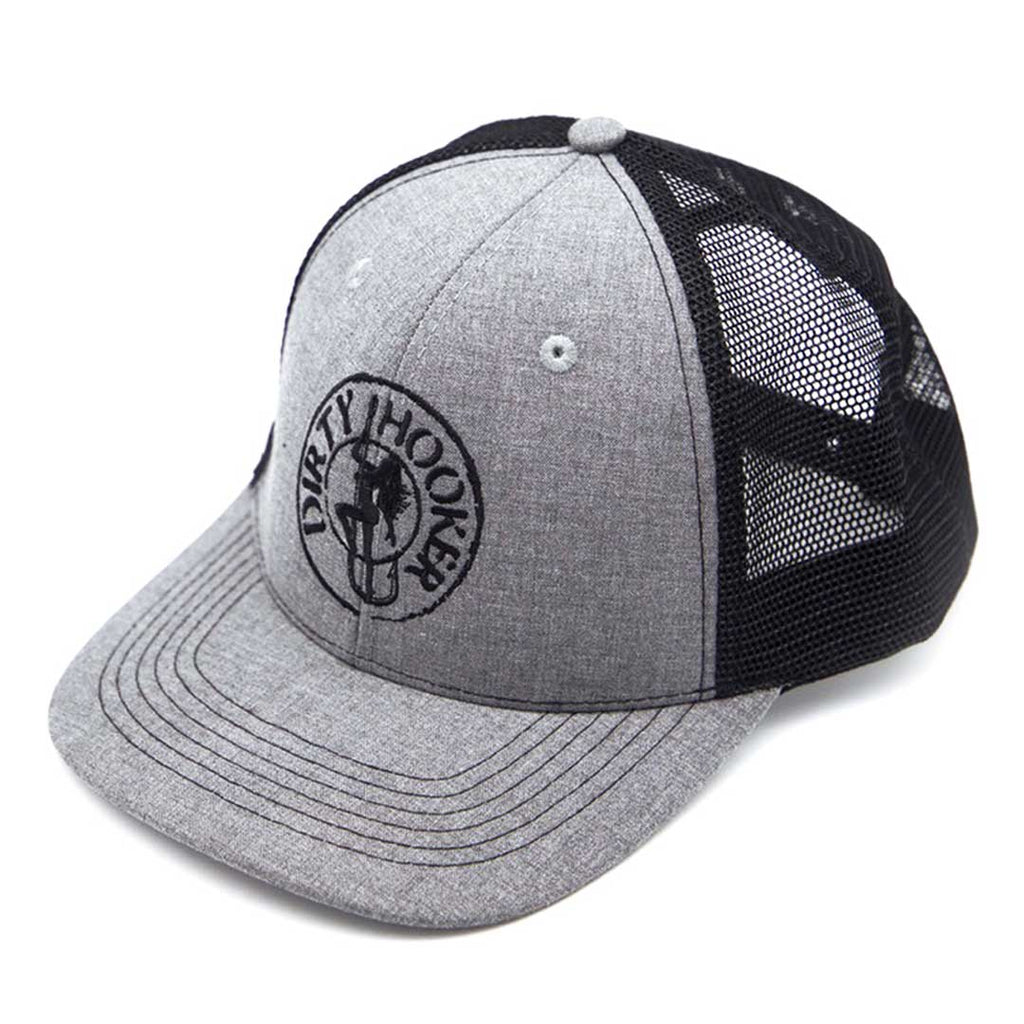 Dirty Hooker Deluxe Hat Heather Grey and Black