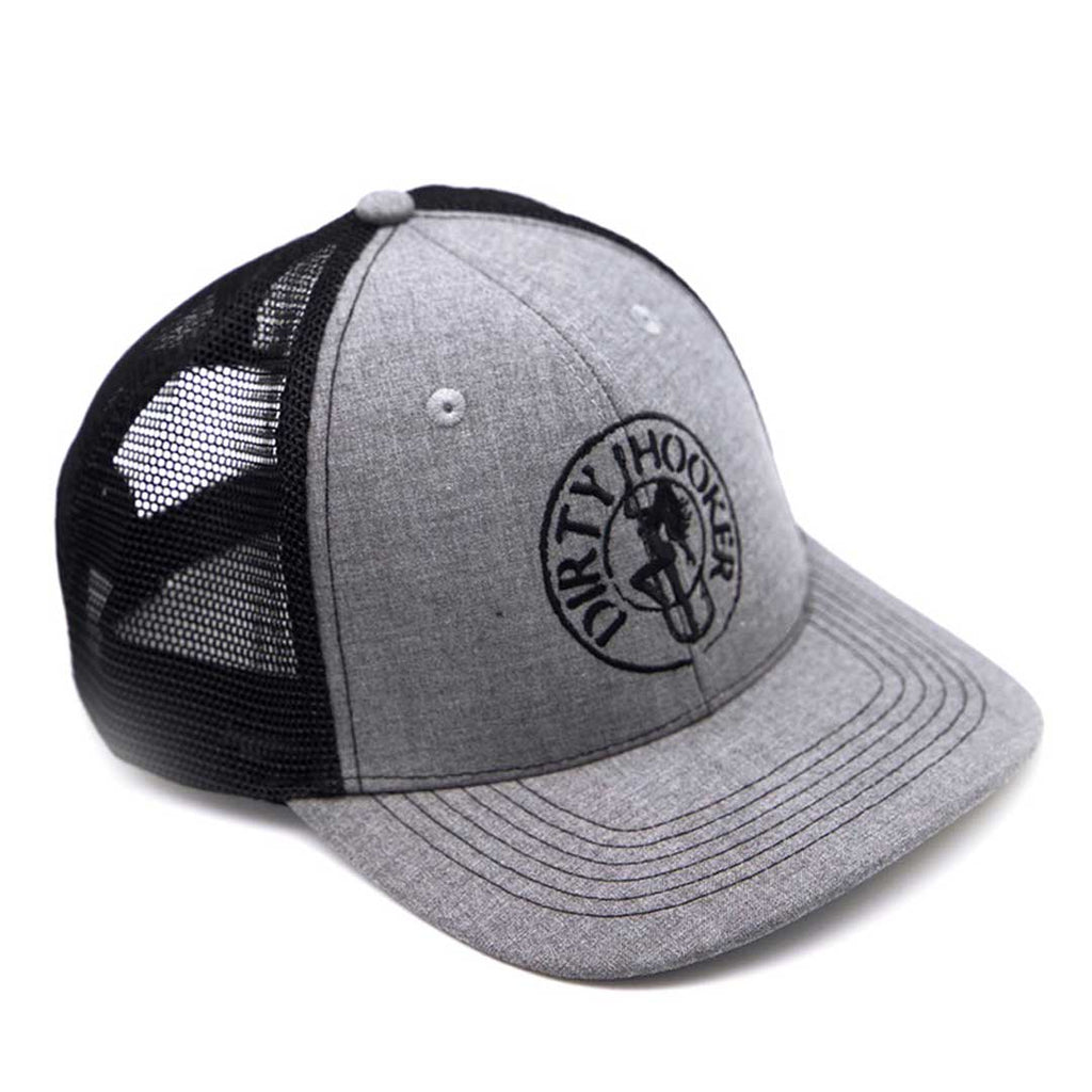 Dirty Hooker Deluxe Hat Heather Grey and Black