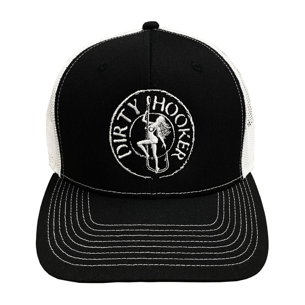 Dirty Hooker Deluxe Hat Black and White