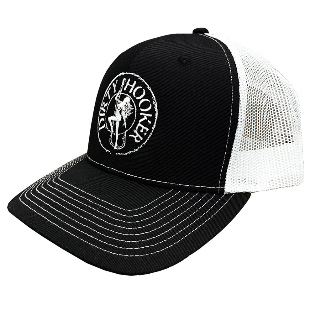 Dirty Hooker COMBO: White Dry Fit with DH Black & Deluxe Black and White Hat