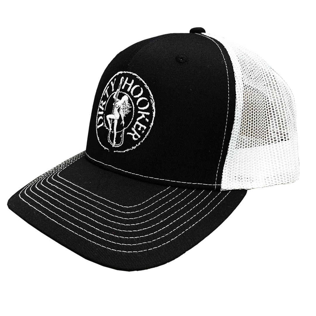 Dirty Hooker COMBO: White Dry Fit with DH Florida & Deluxe Black and White Hat