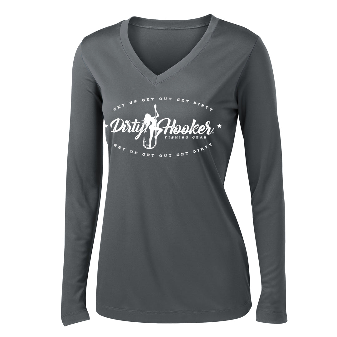 Dirty Hooker Vintage Ladies V-neck Dry Fit