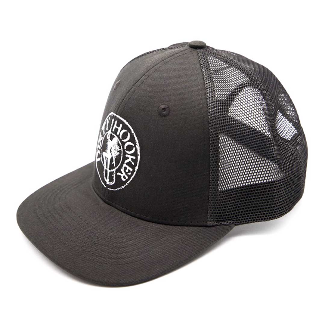 Dirty Hooker COMBO: Dark Grey T-Shirt with DH Classic White & Premium Charcoal Hat