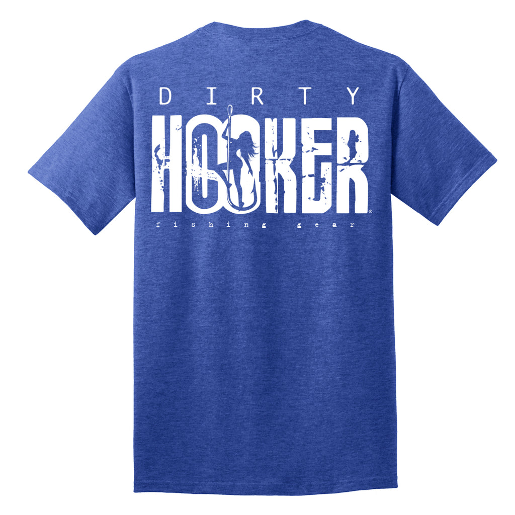 Dirty Hooker Classic White on Blue T-Shirt