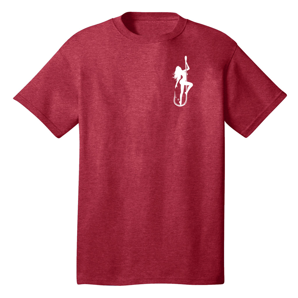 Dirty Hooker Classic White on Heather Red T-Shirt - Closeout